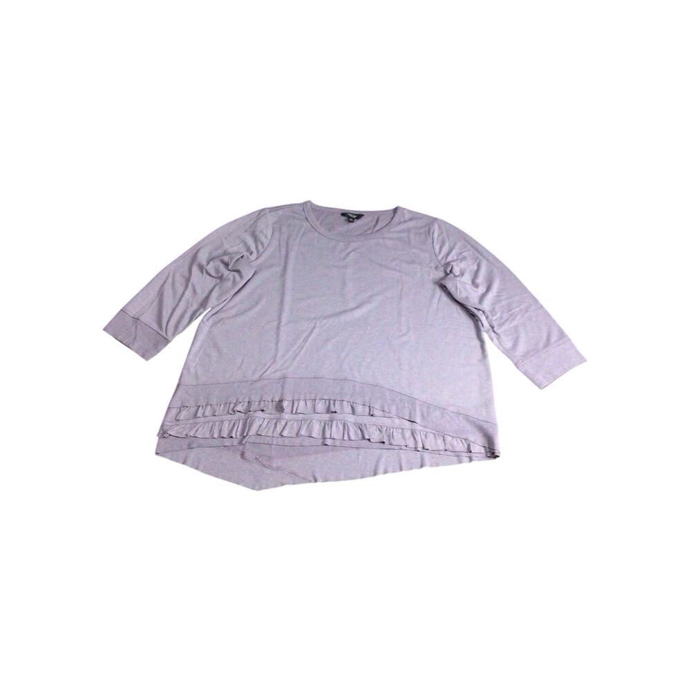 Simply Vera Vera Wang Women's XXL Purple Ruffle Long Sleeve Pullover Top